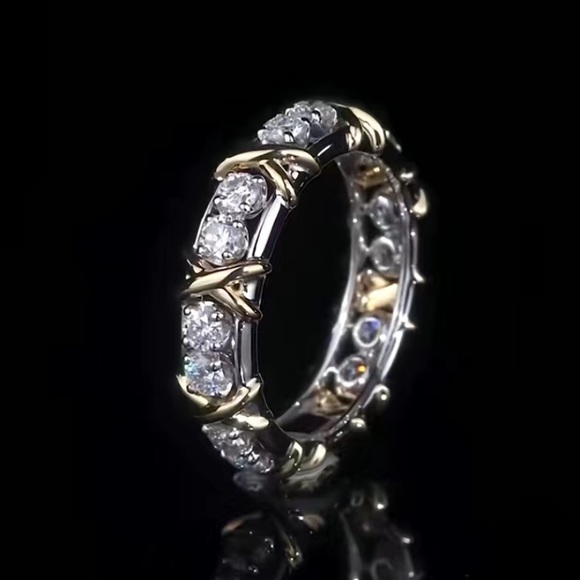Milgrain Halo White Topaz Engagement Ring | LUO - - Tiffany Style-14k White Gold Finish & White Topaz Ring Size 6